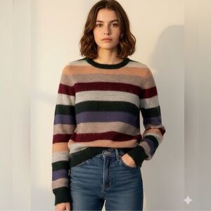Isabel Marant Etoile Mohair Blend Striped Crewneck Sweater